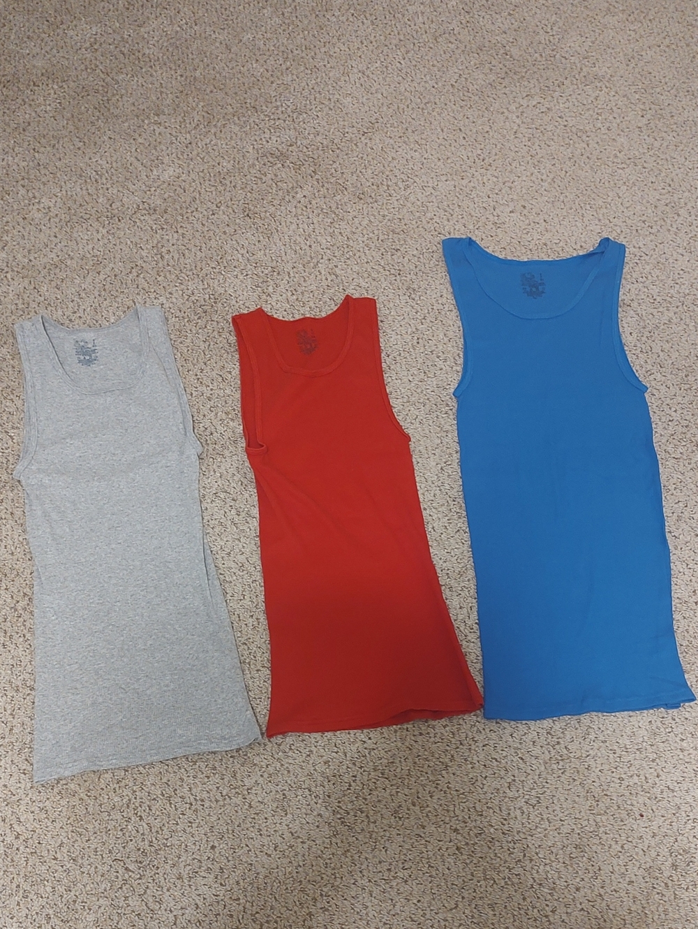 Fruit of the Loom Women’s Tank Tops — Gray, Red, Blue (3-Pack)